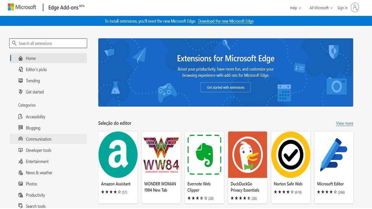 Microsoft edge add-ons