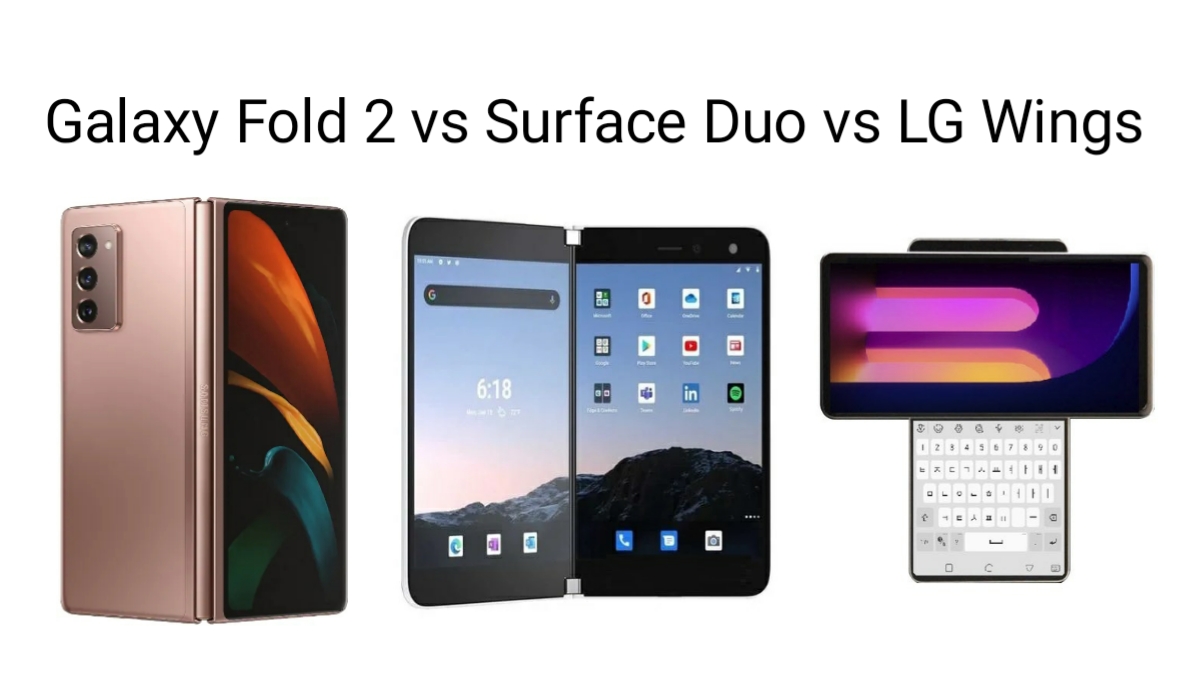 Samsung Galaxy Fold 2 vs Microsoft Surface Duo vs LG wings